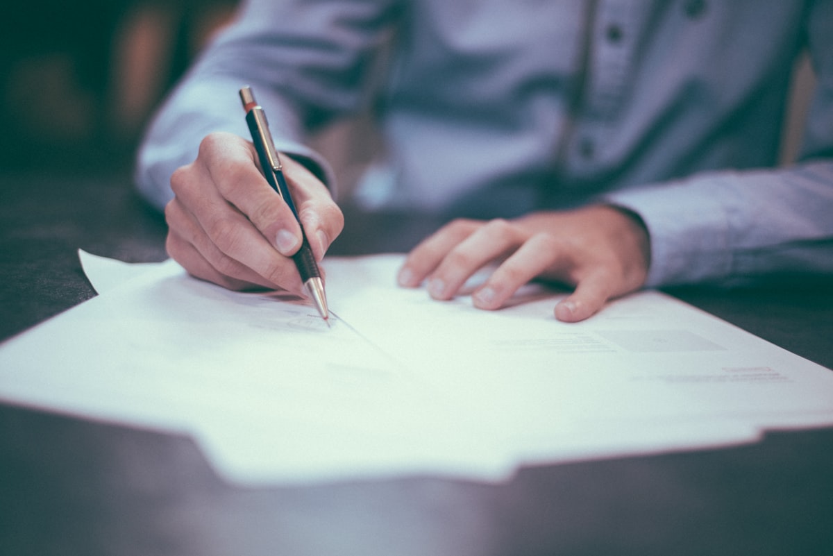 Hand signing legal property documents