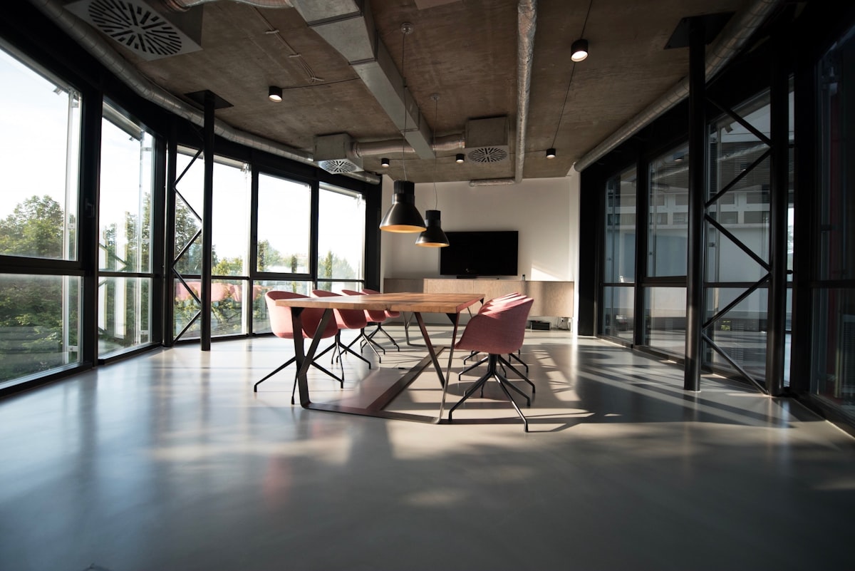 Modern office interior with desks